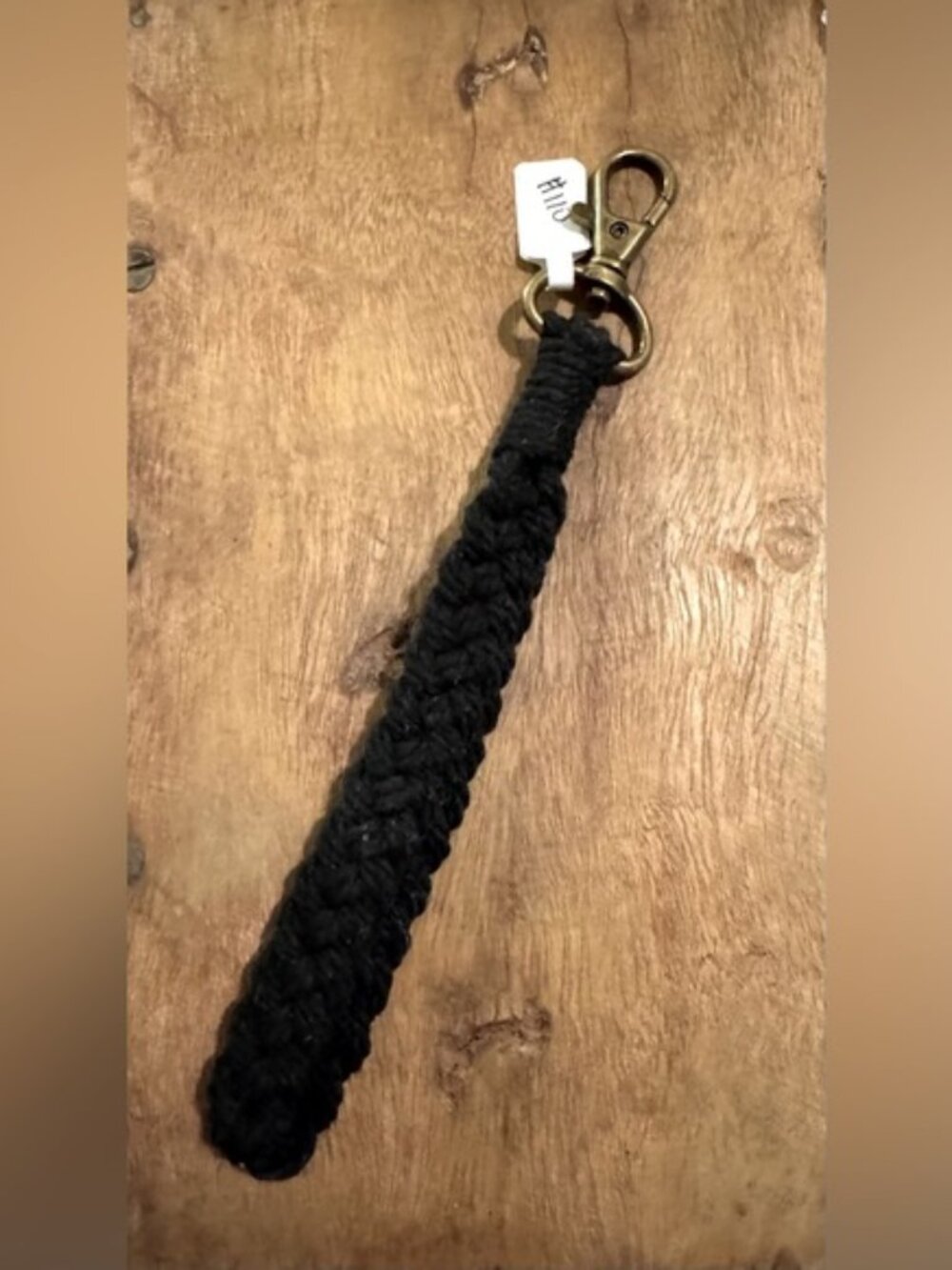 Black Macrame Keychain